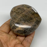 0.46 lbs, 2.5"x2.8"x1.3", Black Moonstone Heart Polished Crystal Home Decor, B30
