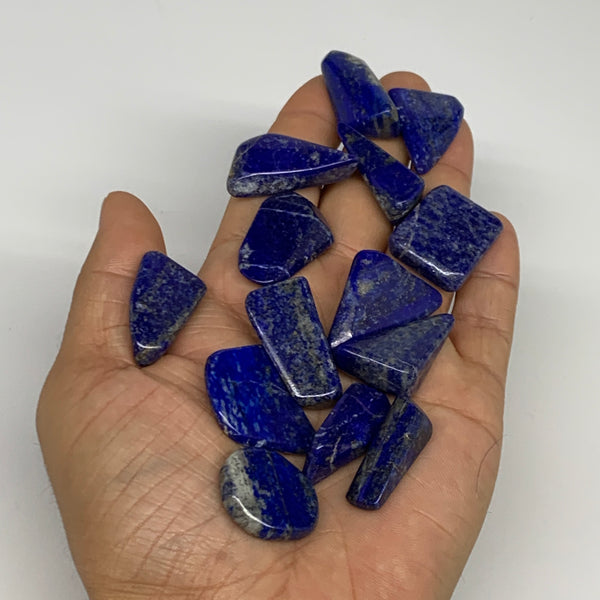 85.5g,0.9"-1.2", 14pcs, Natural Lapis Lazuli Tumbled Stone @Afghanistan, B30239