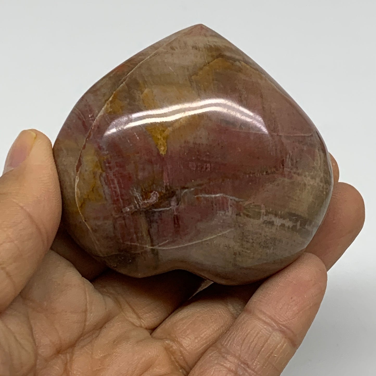 0.36 lbs, 2.3"x2.5"x1.3", Natural Petrified Wood Heart Polished Crystal, B37443