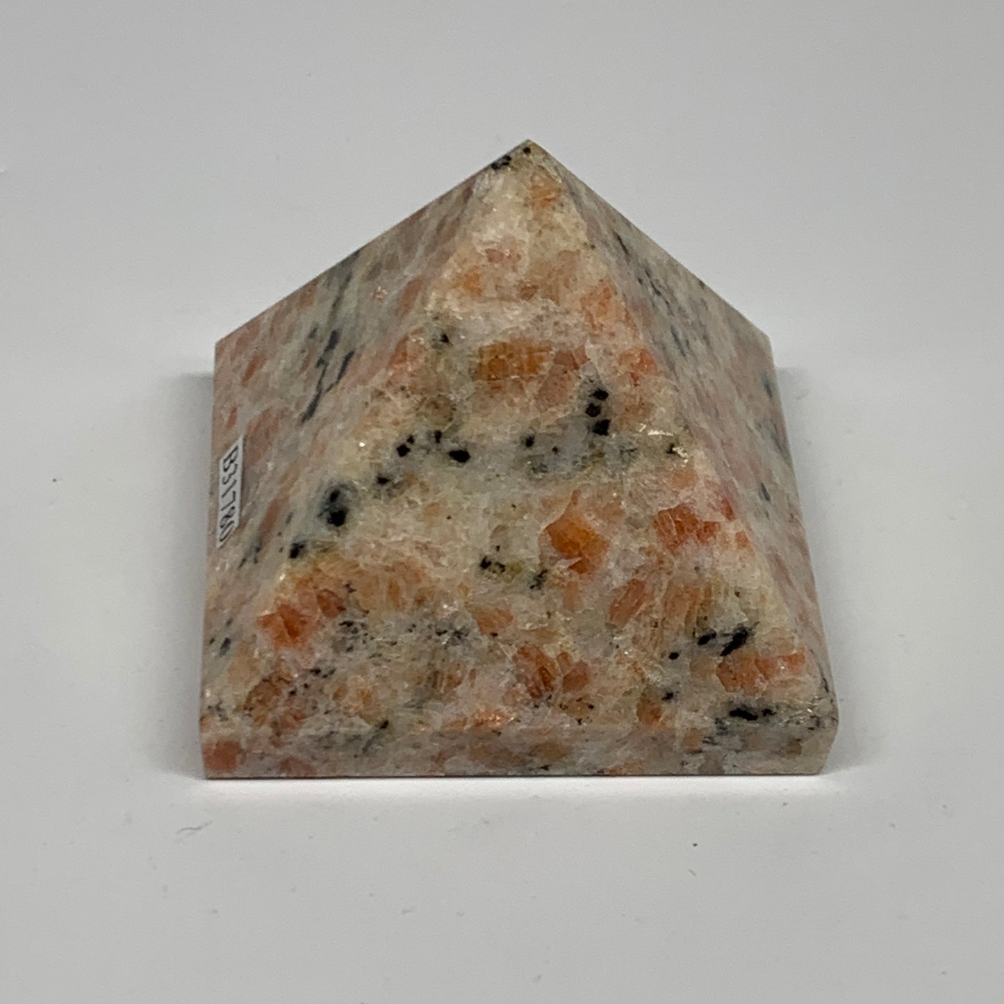 0.42 lbs, 2.1"x2.2"x2.2", Sunstone Pyramid Gemstone, Polished Gemstone, B31780