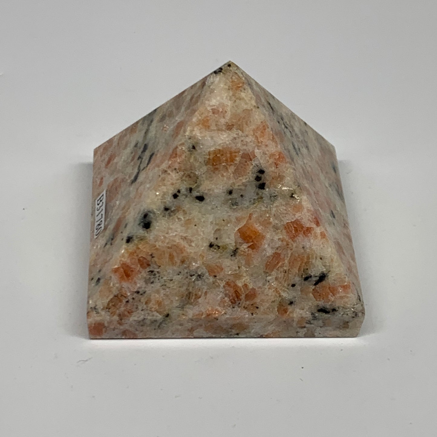 0.42 lbs, 2.1"x2.2"x2.2", Sunstone Pyramid Gemstone, Polished Gemstone, B31780