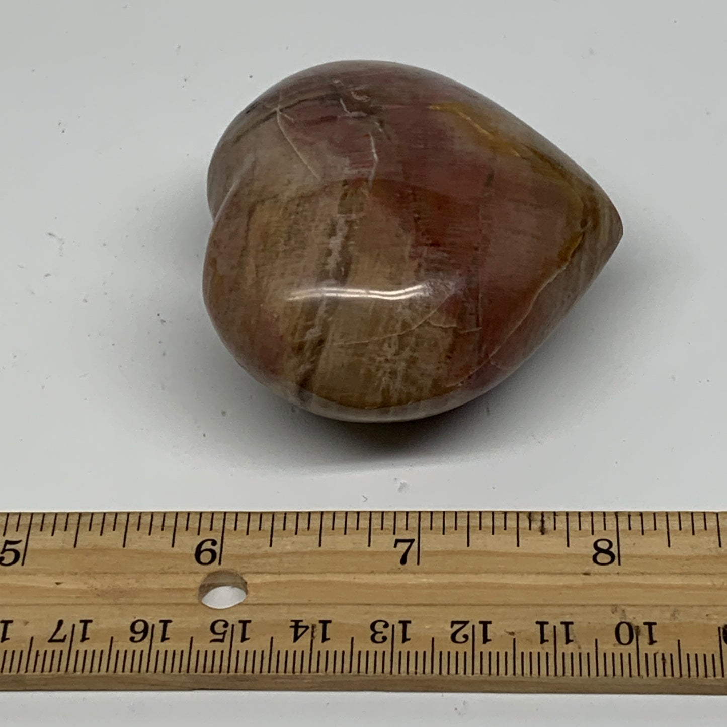 0.36 lbs, 2.3"x2.5"x1.3", Natural Petrified Wood Heart Polished Crystal, B37443