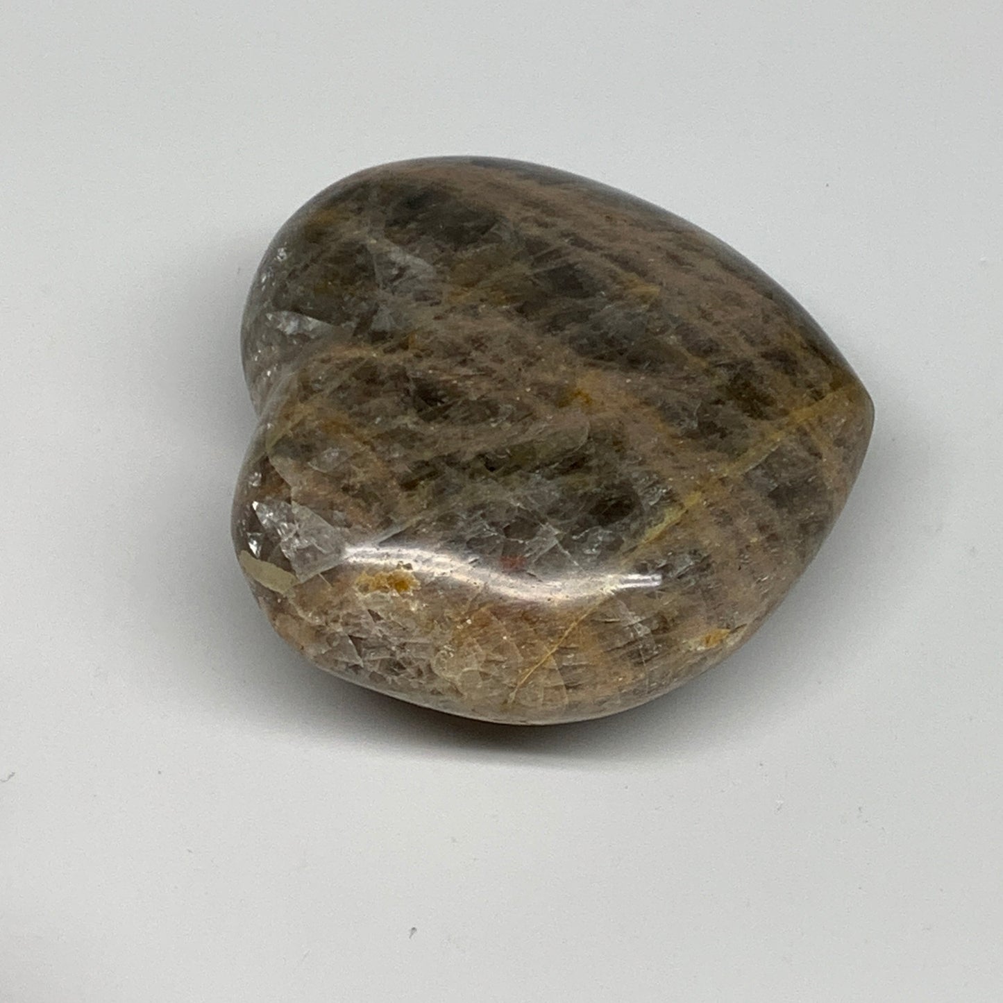 0.46 lbs, 2.5"x2.8"x1.3", Black Moonstone Heart Polished Crystal Home Decor, B30