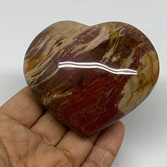 0.55 lbs, 2.7"x3.1"x1.5", Natural Petrified Wood Heart Polished Crystal, B37444