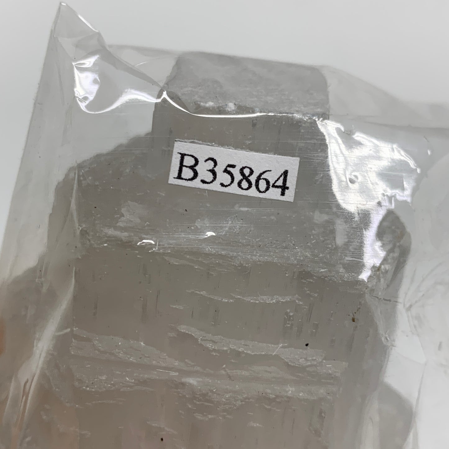 1.9 lbs, 6"x3.1", Raw Rough Selenite (Satin Spar) Lamp Tower, 6ft Chord, B35864