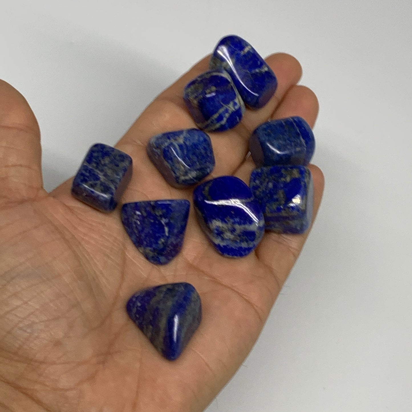 116.9g,0.7"-1", 9pcs, Natural Lapis Lazuli Tumbled Stone @Afghanistan, B30240