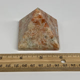 0.36 lbs, 1.9"x2.1"x2.1", Sunstone Pyramid Gemstone, Polished Gemstone, B31781