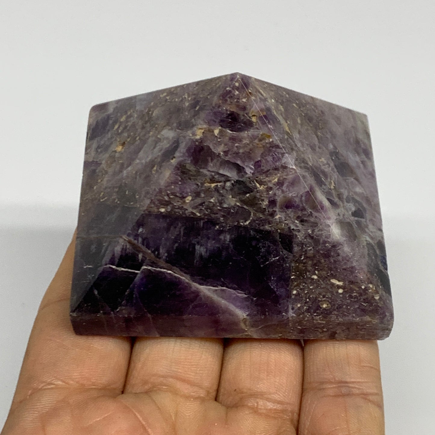 0.42 lbs, 1.7"x2.4"x2.5", Dream Amethyst Pyramid Gemstone, Polished Gemstone, B3