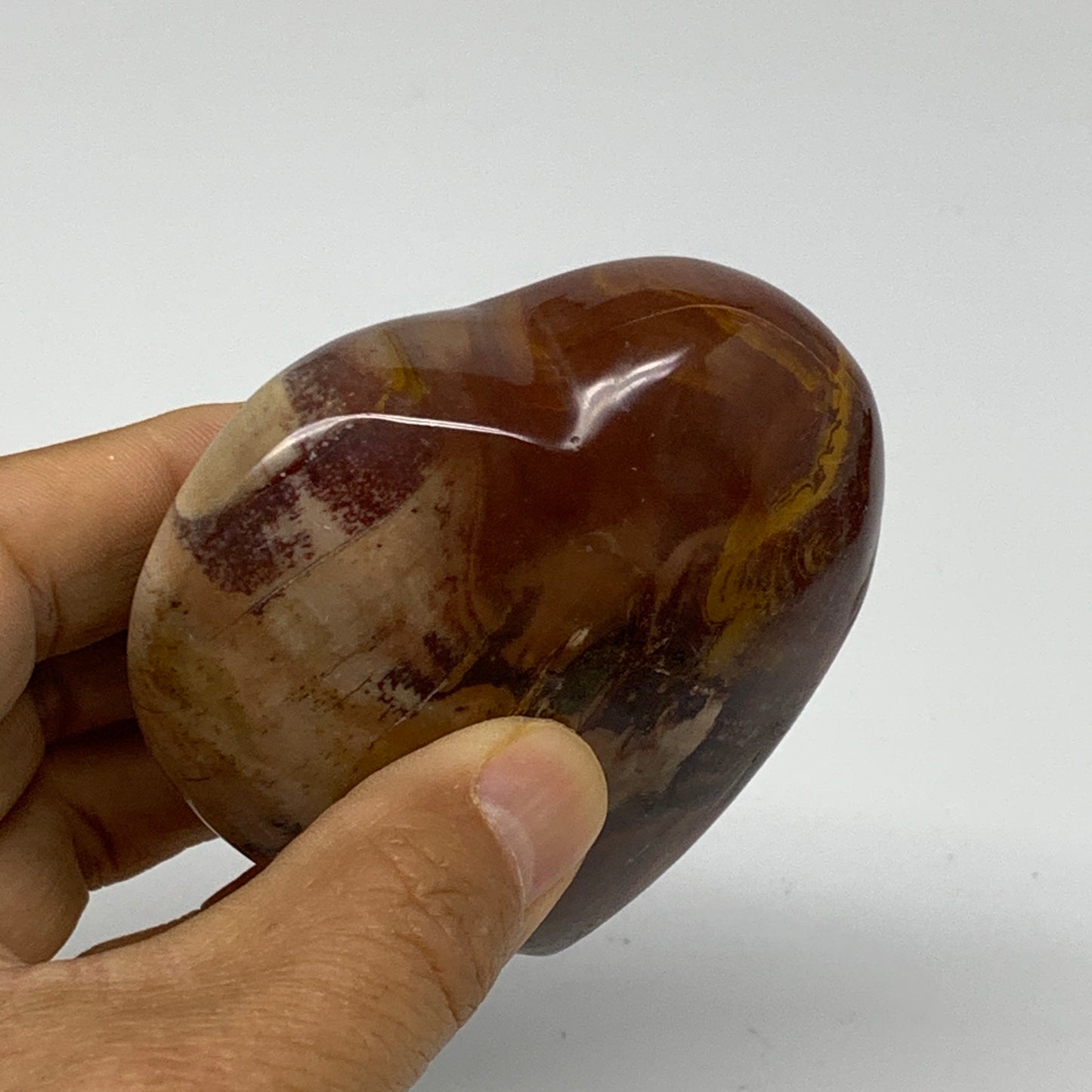 0.47 lbs, 2.8"x2.9"x1.2", Natural Petrified Wood Heart Polished Crystal, B37445