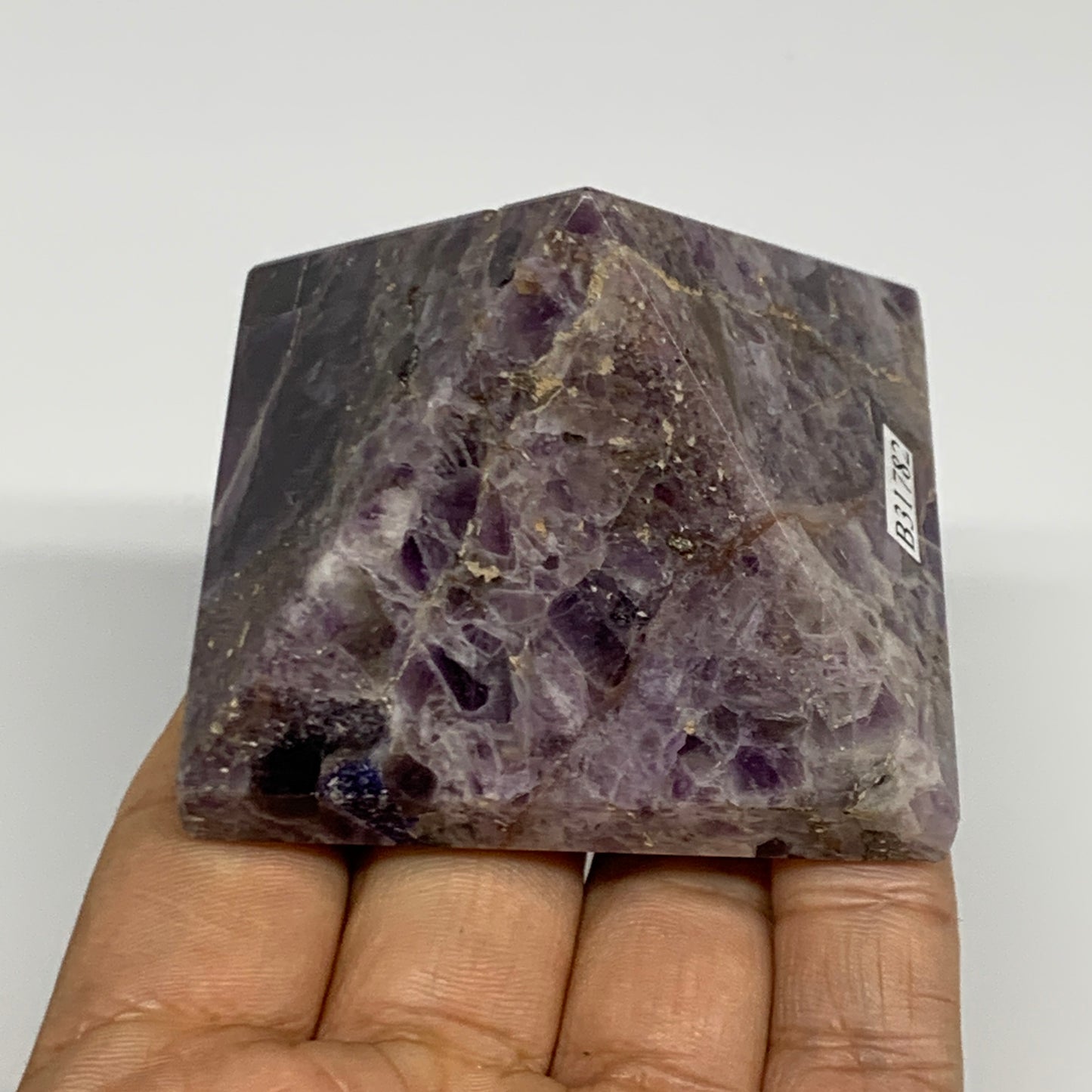 0.42 lbs, 1.7"x2.4"x2.5", Dream Amethyst Pyramid Gemstone, Polished Gemstone, B3