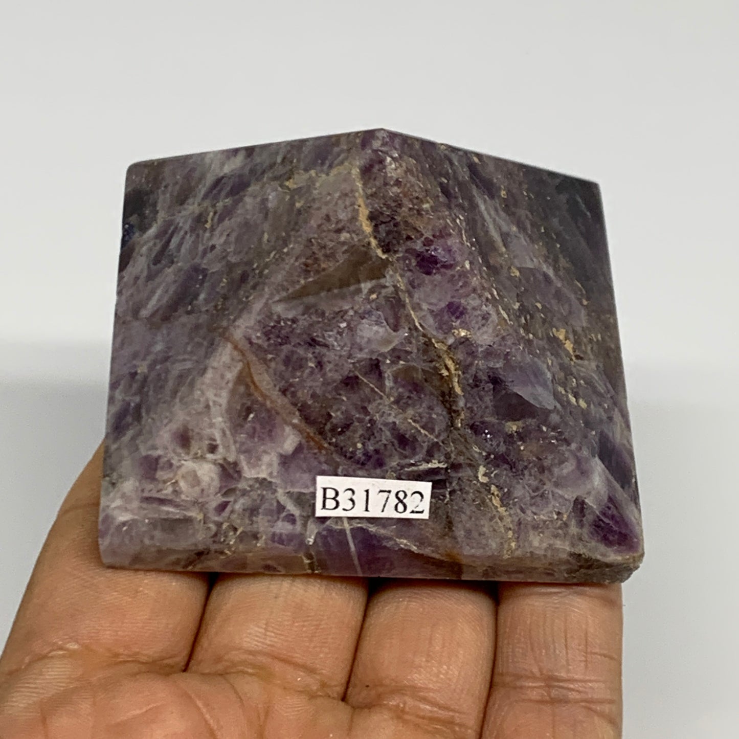 0.42 lbs, 1.7"x2.4"x2.5", Dream Amethyst Pyramid Gemstone, Polished Gemstone, B3