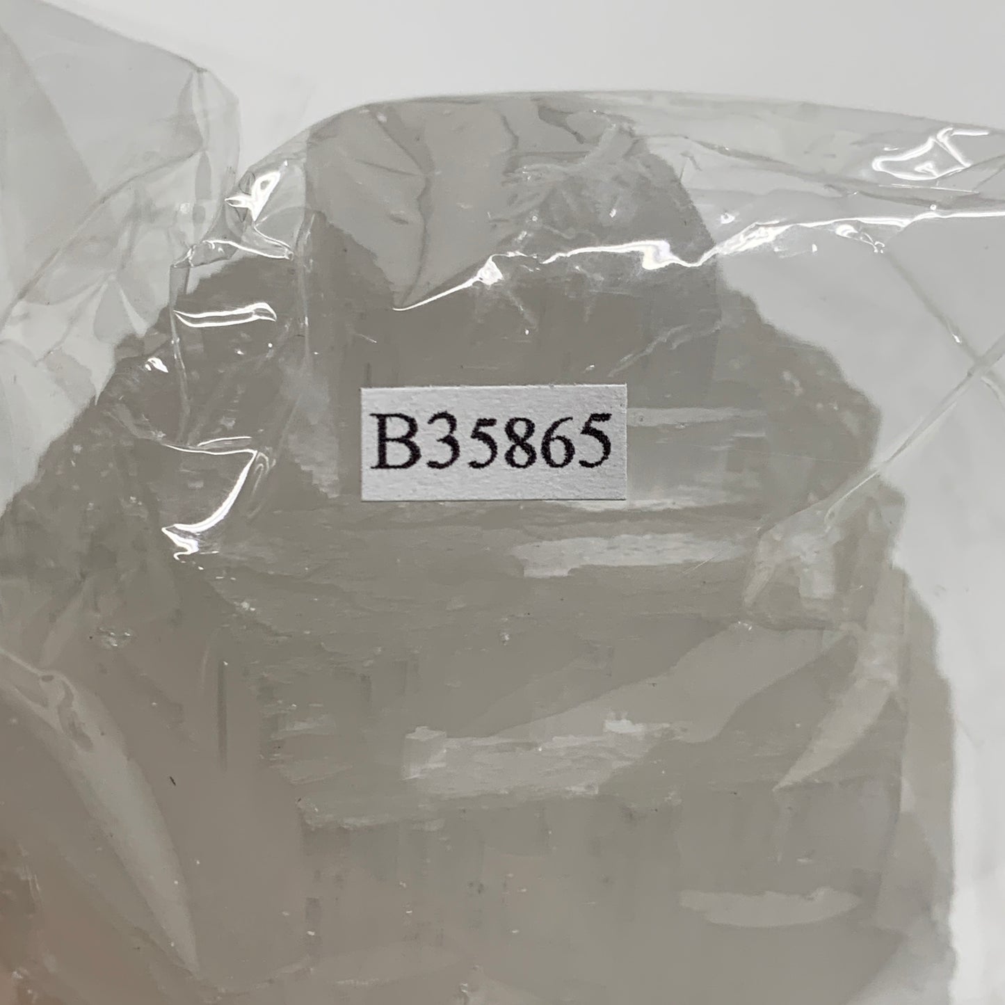 2.3 lbs, 6"x3.1", Raw Rough Selenite (Satin Spar) Lamp Tower, 6ft Chord, B35865