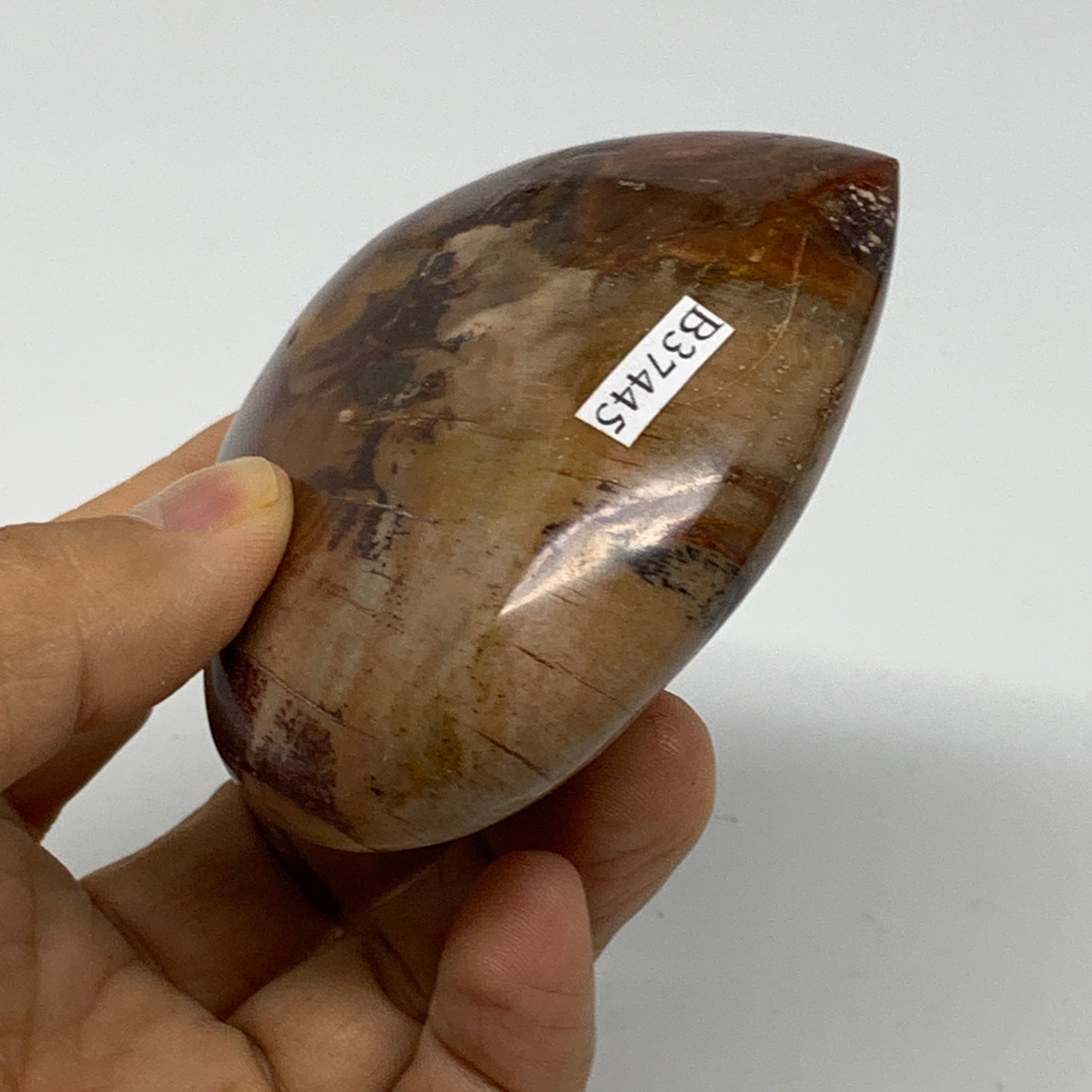 0.47 lbs, 2.8"x2.9"x1.2", Natural Petrified Wood Heart Polished Crystal, B37445