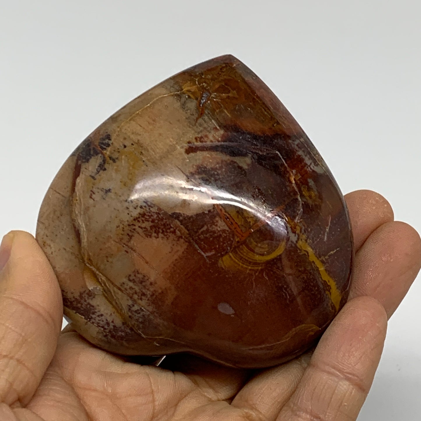 0.47 lbs, 2.8"x2.9"x1.2", Natural Petrified Wood Heart Polished Crystal, B37445