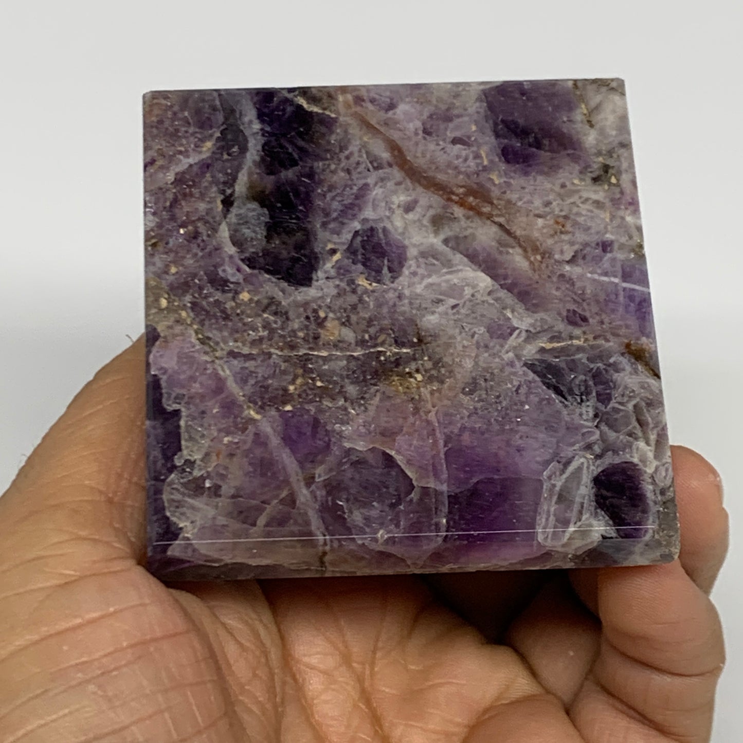 0.42 lbs, 1.7"x2.4"x2.5", Dream Amethyst Pyramid Gemstone, Polished Gemstone, B3