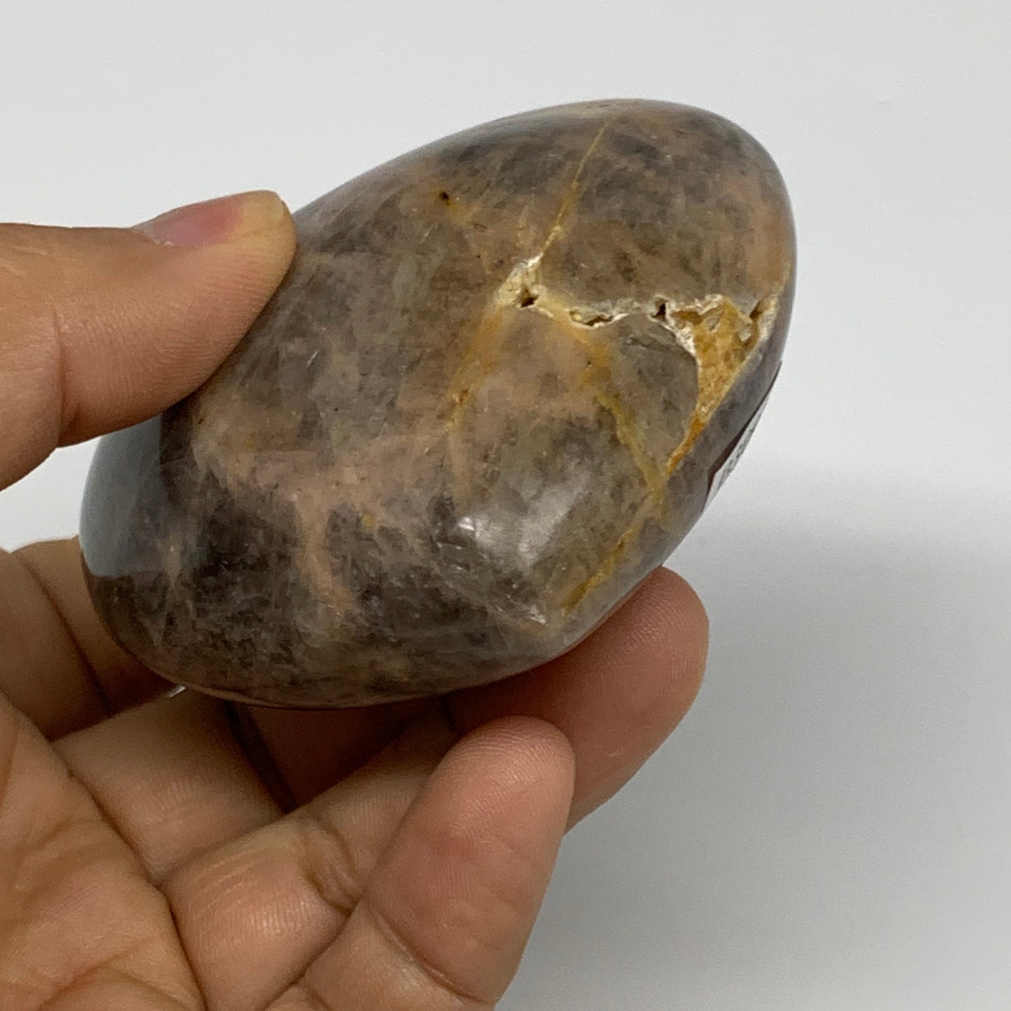 0.42 lbs, 2.5"x2.7"x1.3", Black Moonstone Heart Polished Crystal Home Decor, B30