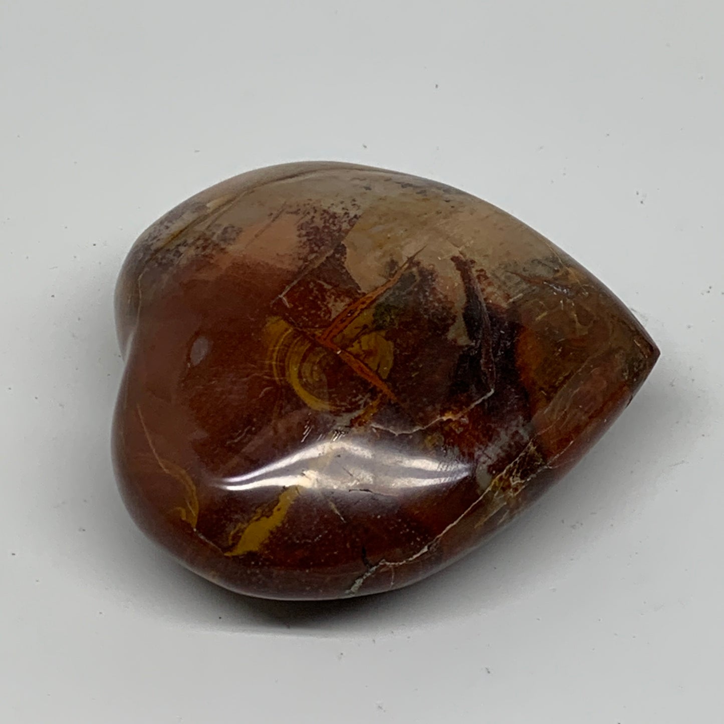 0.47 lbs, 2.8"x2.9"x1.2", Natural Petrified Wood Heart Polished Crystal, B37445