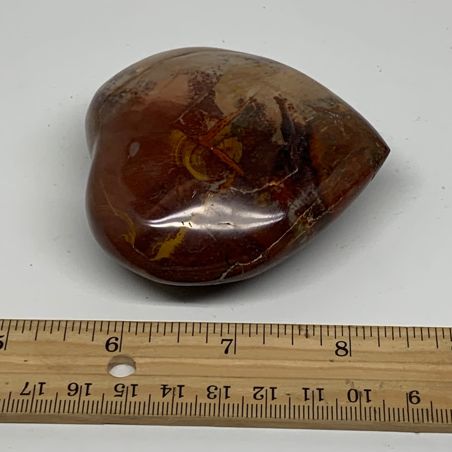 0.47 lbs, 2.8"x2.9"x1.2", Natural Petrified Wood Heart Polished Crystal, B37445