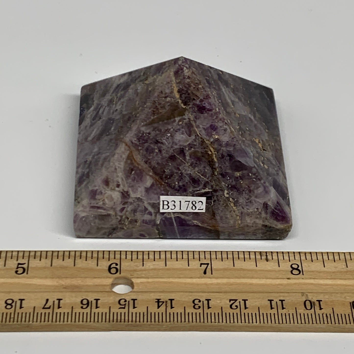 0.42 lbs, 1.7"x2.4"x2.5", Dream Amethyst Pyramid Gemstone, Polished Gemstone, B3