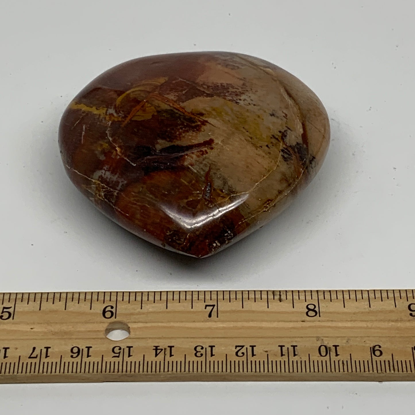 0.47 lbs, 2.8"x2.9"x1.2", Natural Petrified Wood Heart Polished Crystal, B37445