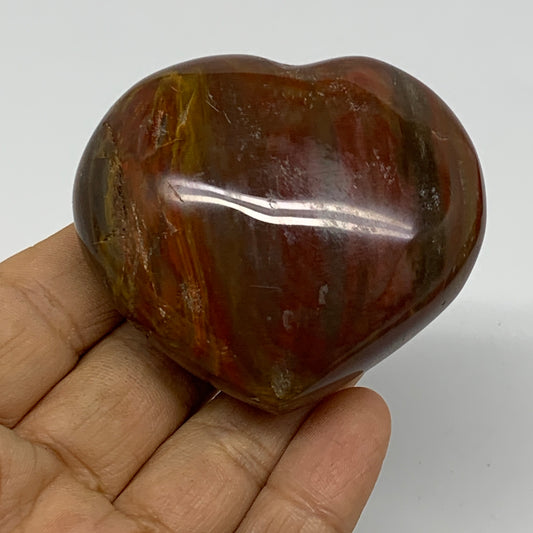 0.30 lbs, 2.2"x2.5"x1.1", Natural Petrified Wood Heart Polished Crystal, B37446