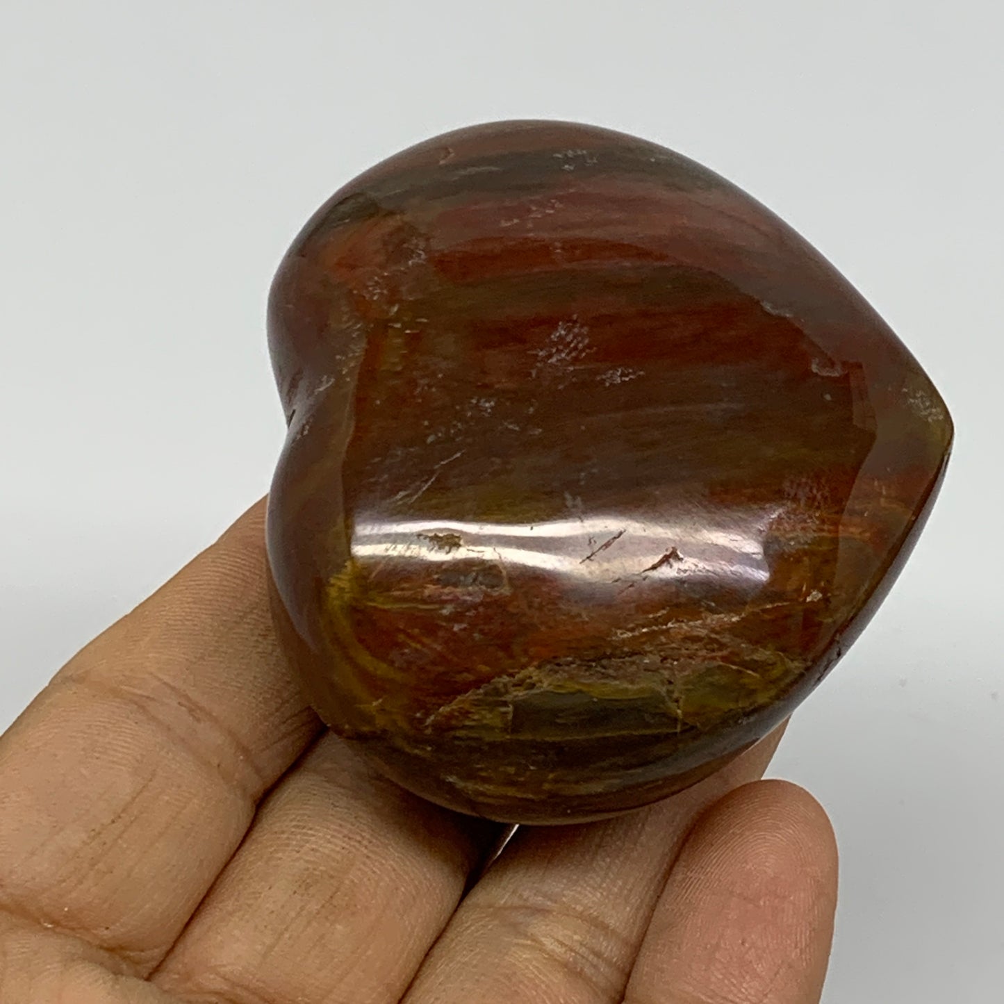 0.30 lbs, 2.2"x2.5"x1.1", Natural Petrified Wood Heart Polished Crystal, B37446