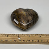 0.42 lbs, 2.5"x2.7"x1.3", Black Moonstone Heart Polished Crystal Home Decor, B30