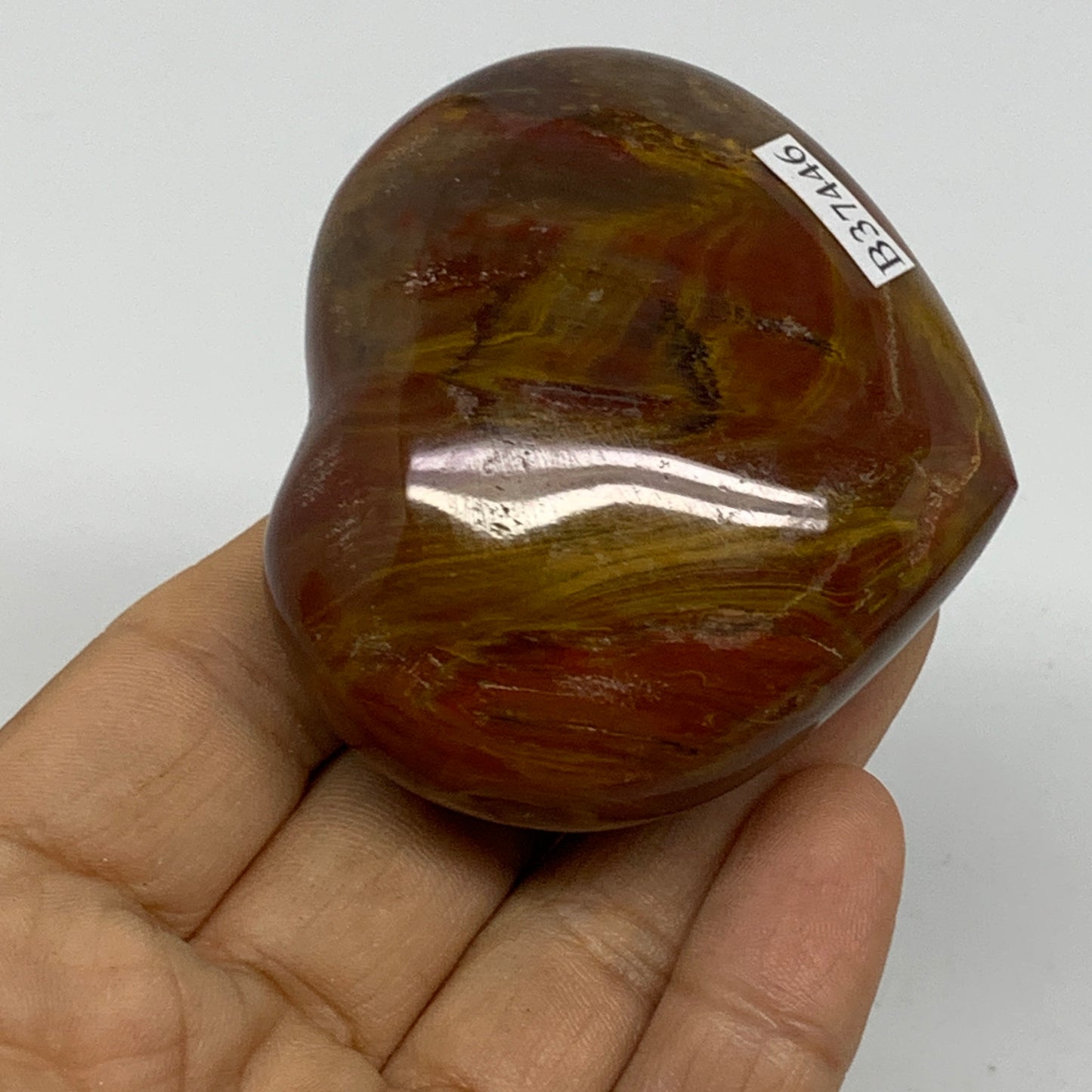 0.30 lbs, 2.2"x2.5"x1.1", Natural Petrified Wood Heart Polished Crystal, B37446