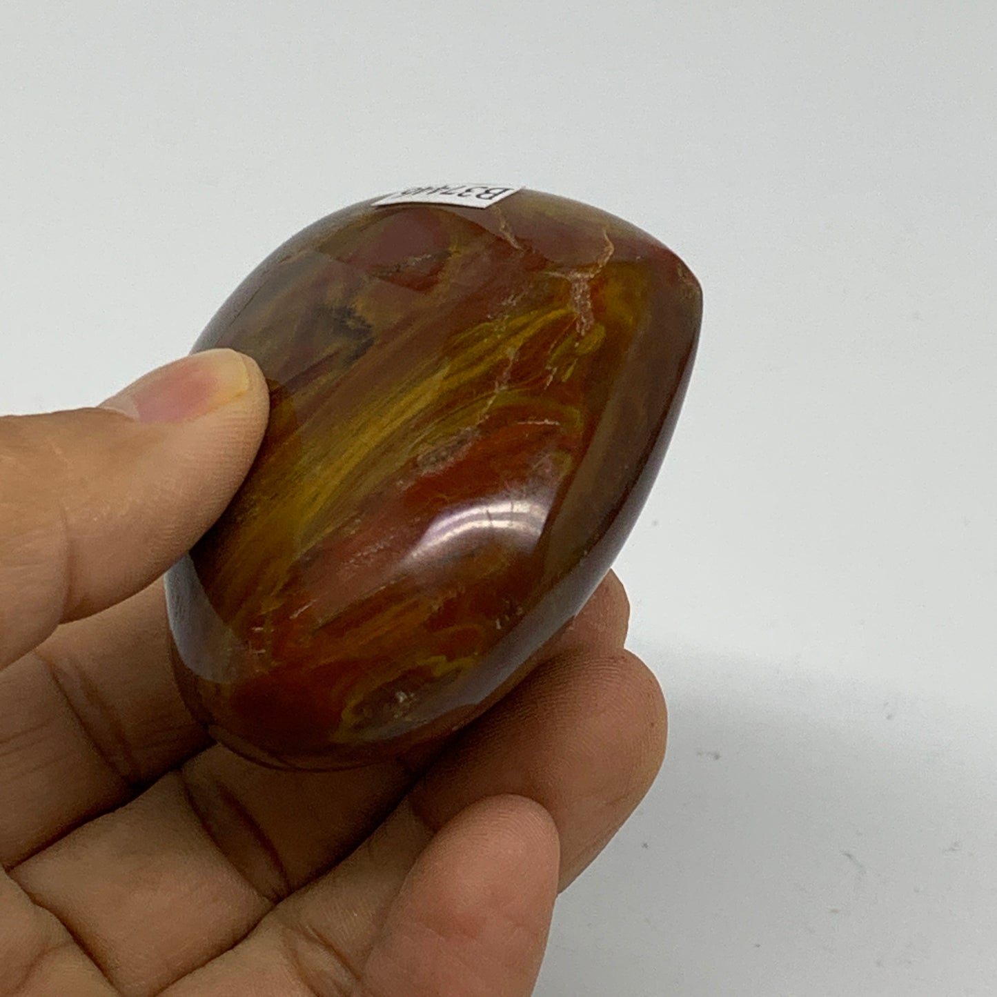 0.30 lbs, 2.2"x2.5"x1.1", Natural Petrified Wood Heart Polished Crystal, B37446