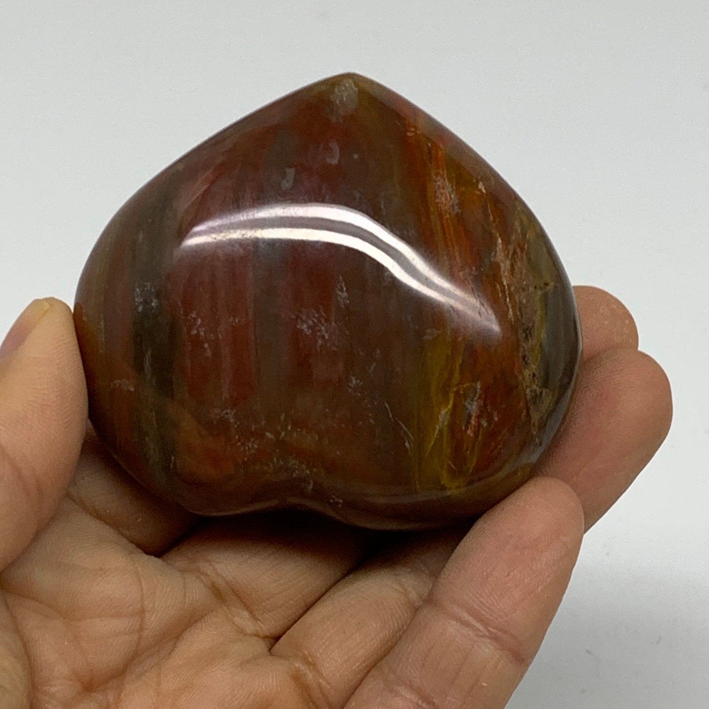 0.30 lbs, 2.2"x2.5"x1.1", Natural Petrified Wood Heart Polished Crystal, B37446