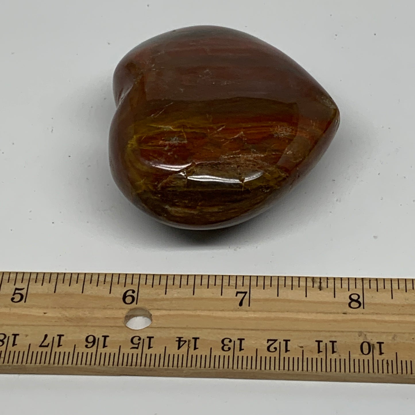 0.30 lbs, 2.2"x2.5"x1.1", Natural Petrified Wood Heart Polished Crystal, B37446