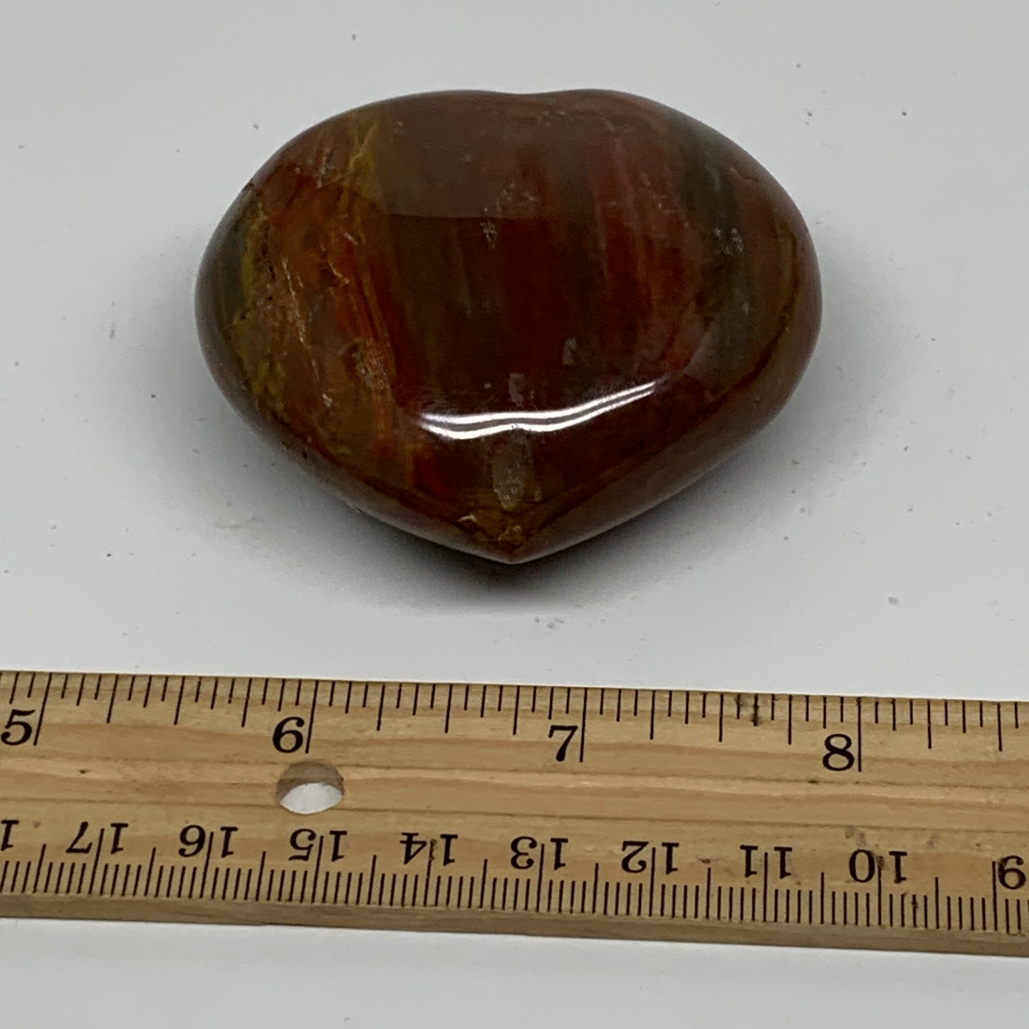 0.30 lbs, 2.2"x2.5"x1.1", Natural Petrified Wood Heart Polished Crystal, B37446