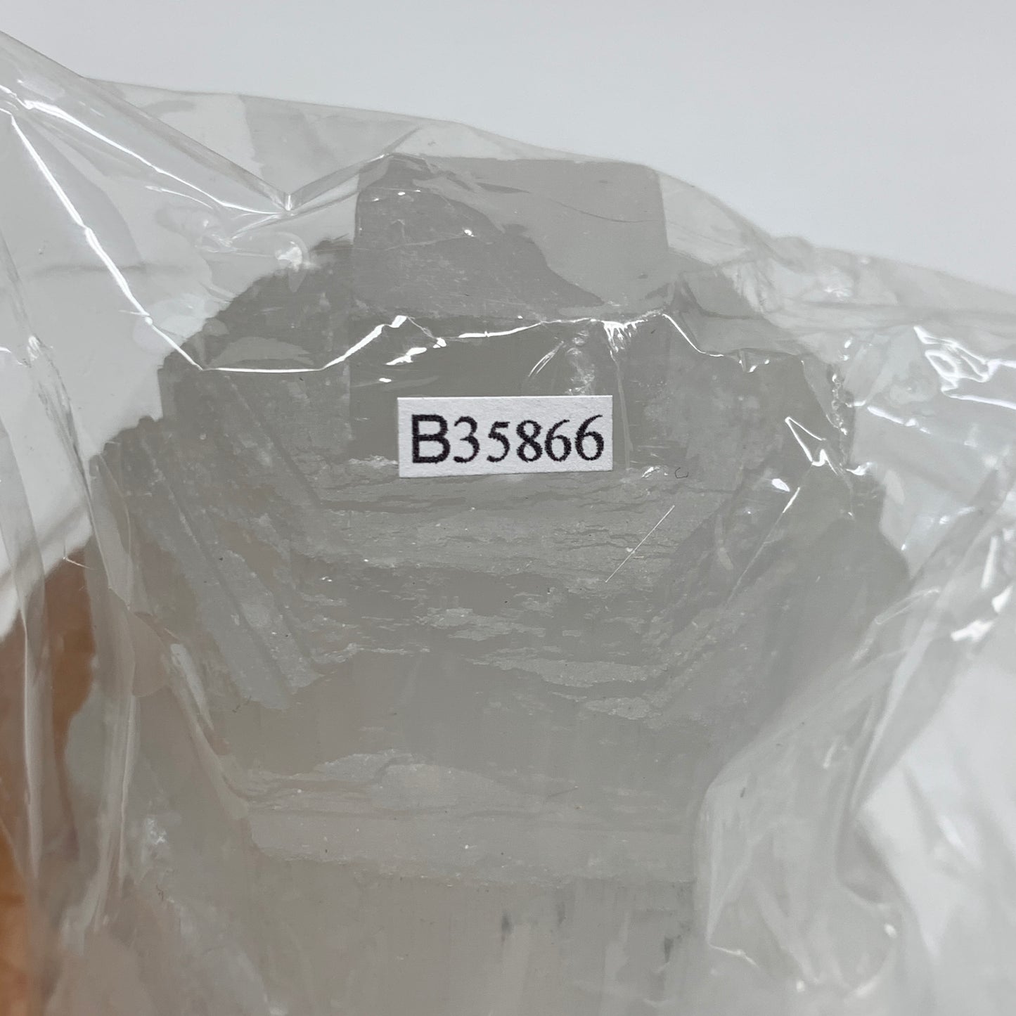 2.3 lbs, 6"x3.2", Raw Rough Selenite (Satin Spar) Lamp Tower, 6ft Chord, B35866