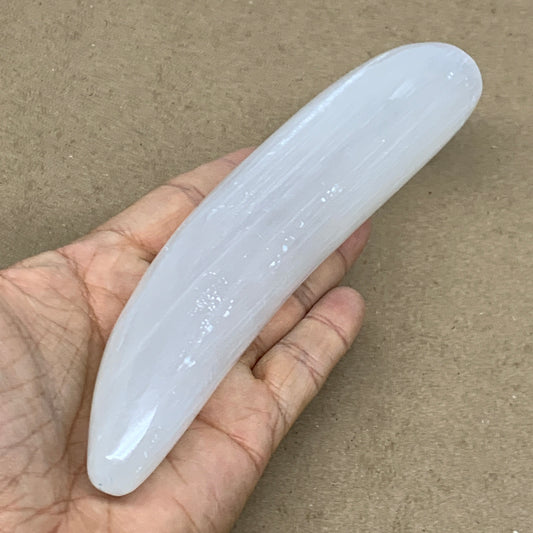 0.67 lbs, 7"x1.4", Natural Solid Selenite Crystal Wand Polished, B36503