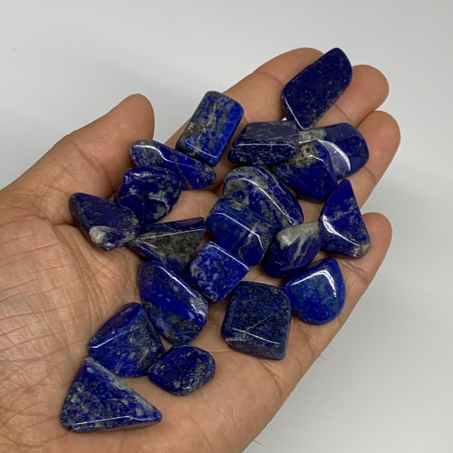 110.5g,0.5"-1.1", 20pcs, Natural Lapis Lazuli Tumbled Stone @Afghanistan, B30244