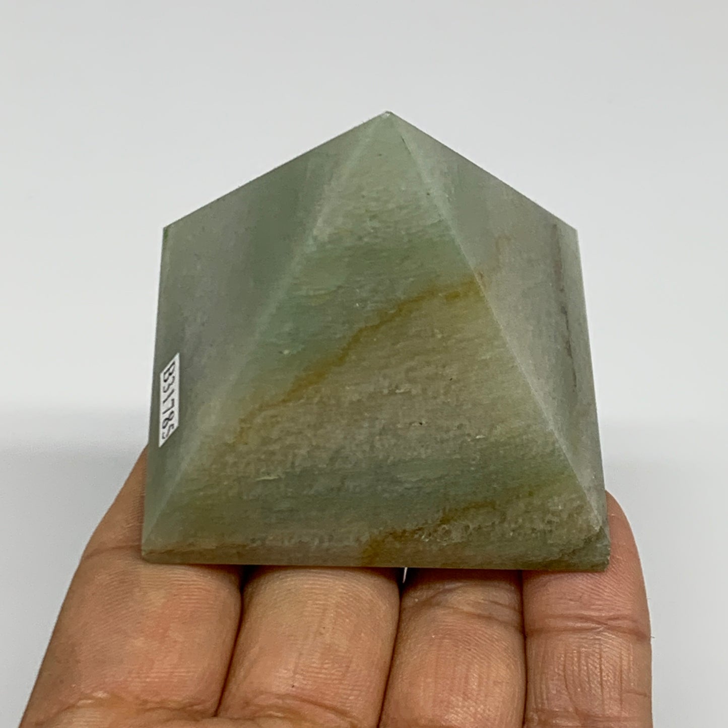 0.34 lbs, 1.9"x2.1", Green Aventurine Pyramid Gemstone,Healing Crystal, B31785
