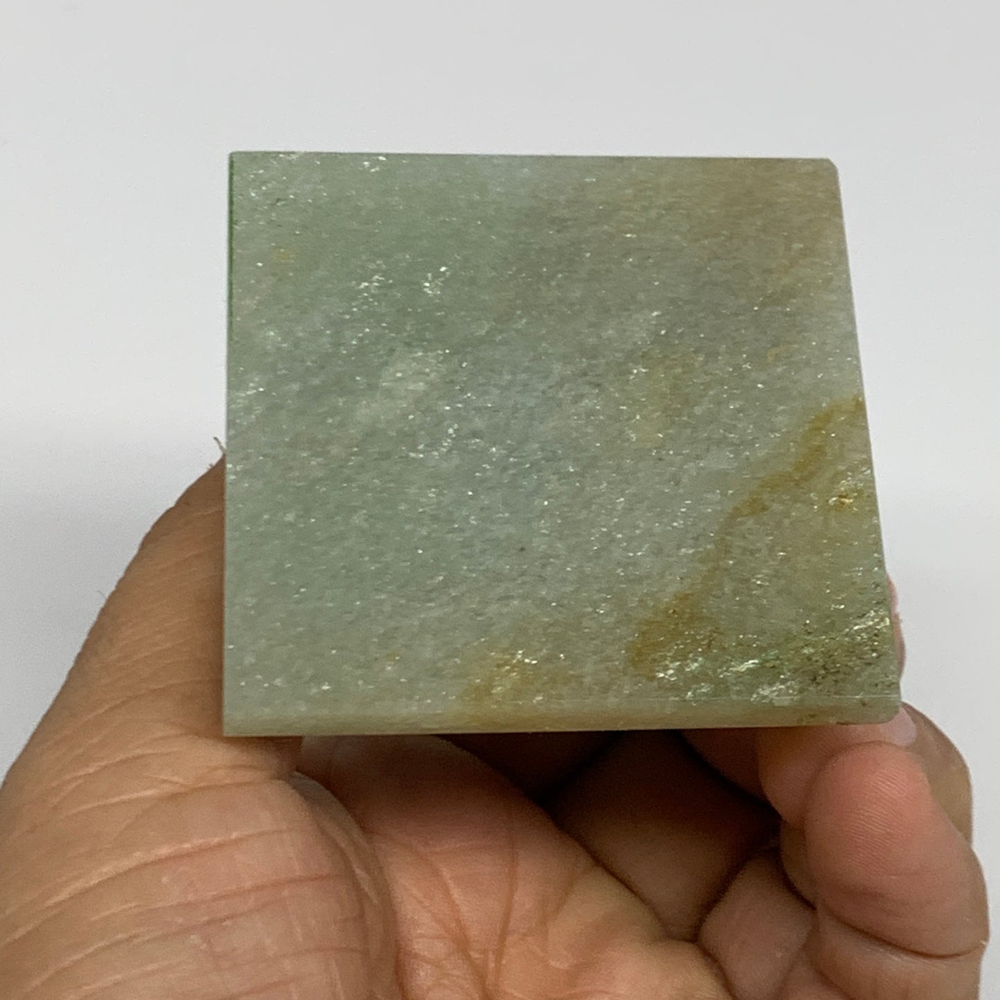 0.34 lbs, 1.9"x2.1", Green Aventurine Pyramid Gemstone,Healing Crystal, B31785