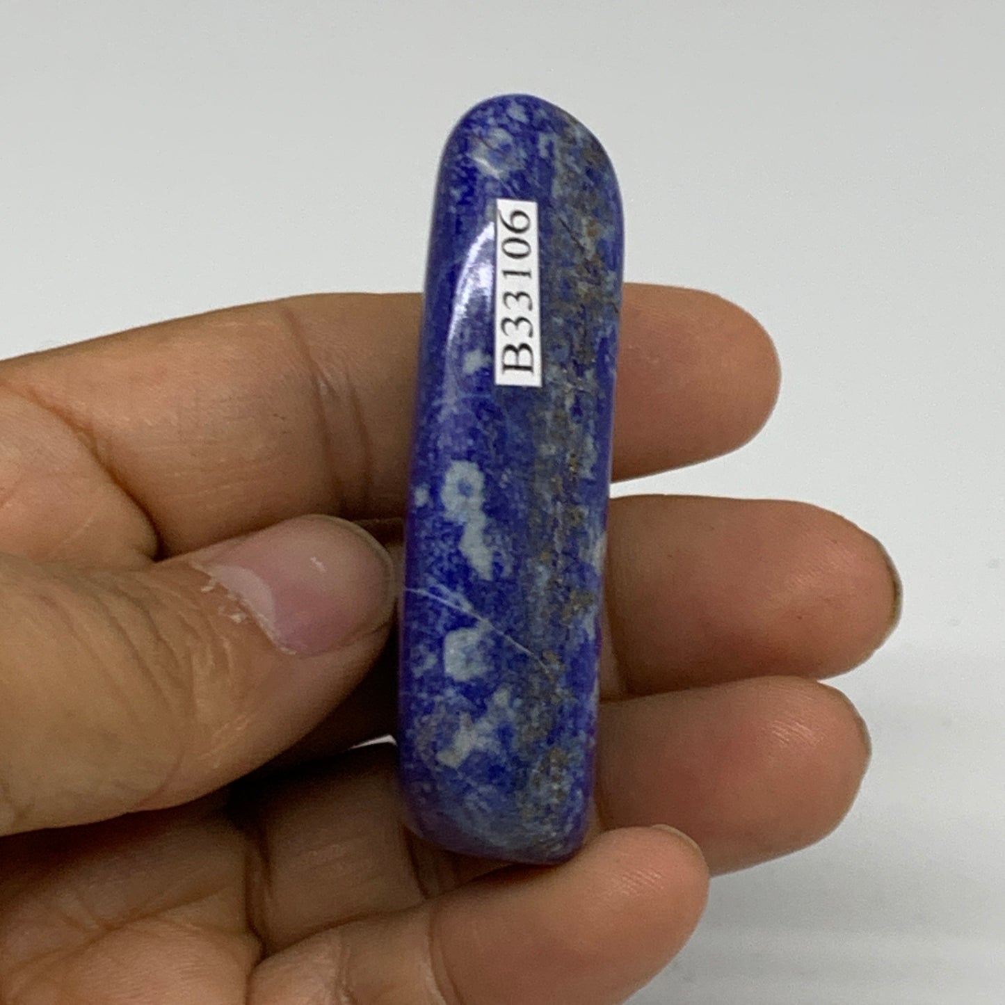65.7g, 2.3"x1.3"x0.6",  Natural Freeform Lapis Lazuli from Afghanistan, B33106