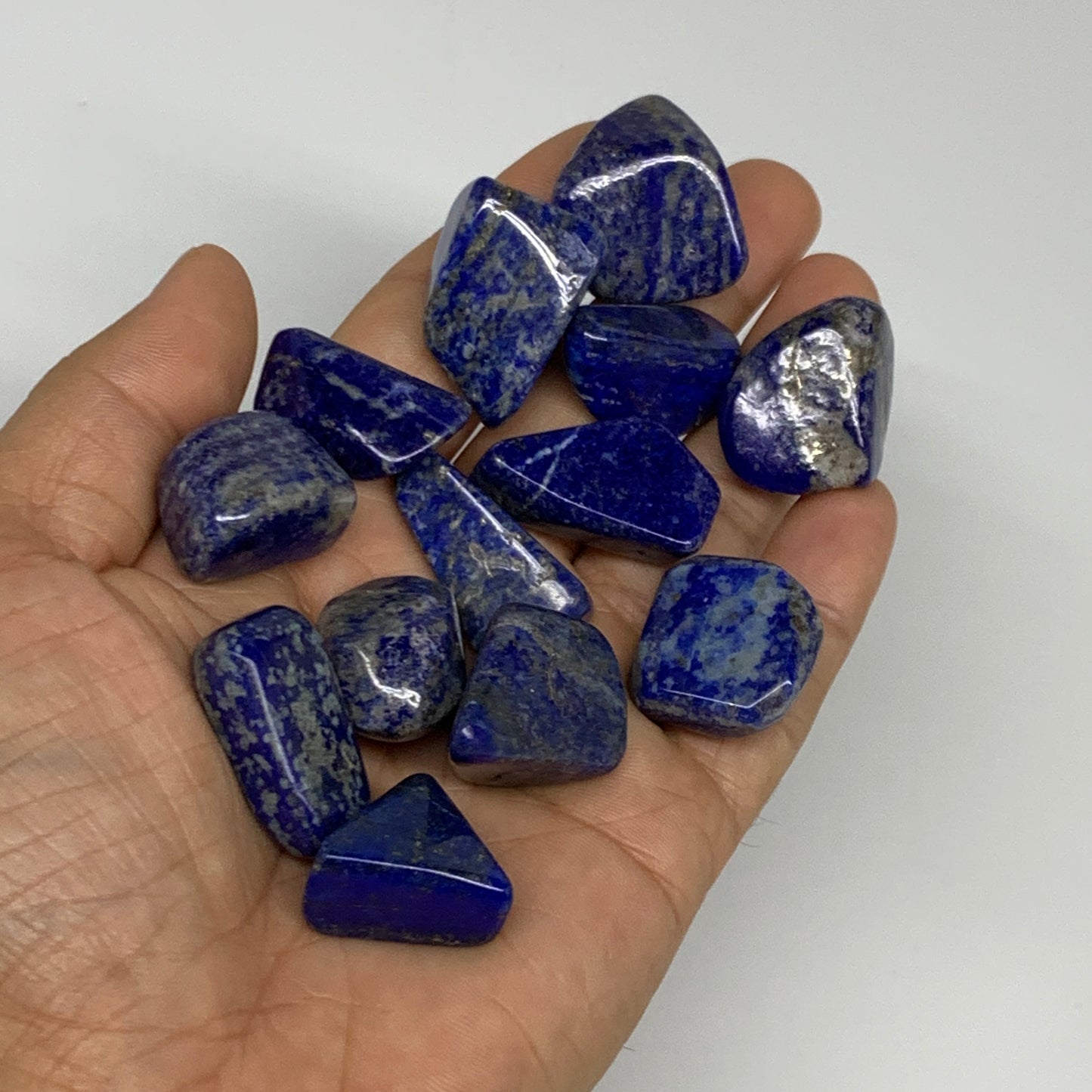 127.9g,0.7"-1.1", 13pcs, Natural Lapis Lazuli Tumbled Stone @Afghanistan, B30245