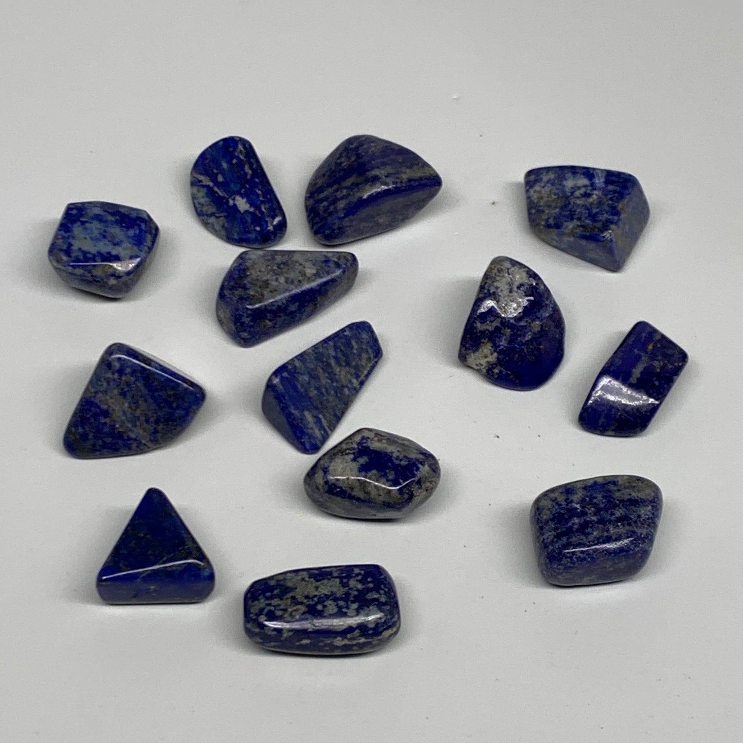 127.9g,0.7"-1.1", 13pcs, Natural Lapis Lazuli Tumbled Stone @Afghanistan, B30245