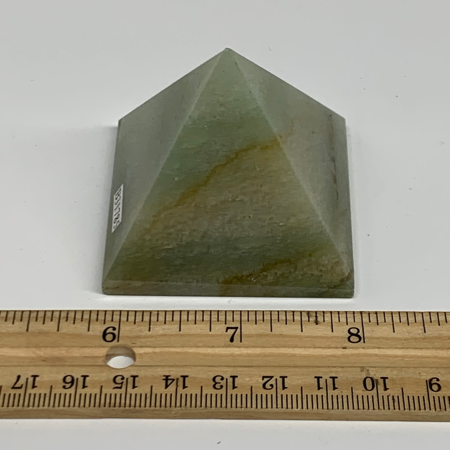 0.34 lbs, 1.9"x2.1", Green Aventurine Pyramid Gemstone,Healing Crystal, B31785