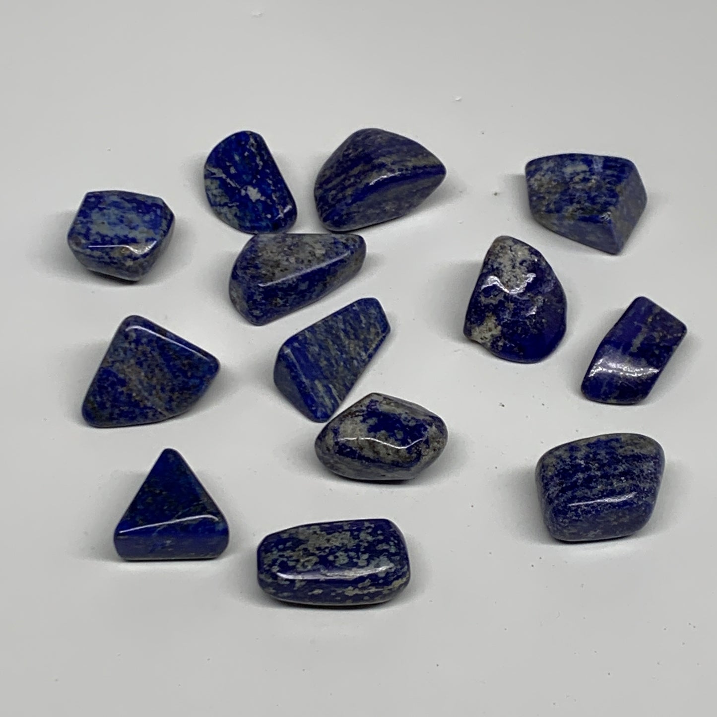 127.9g,0.7"-1.1", 13pcs, Natural Lapis Lazuli Tumbled Stone @Afghanistan, B30245