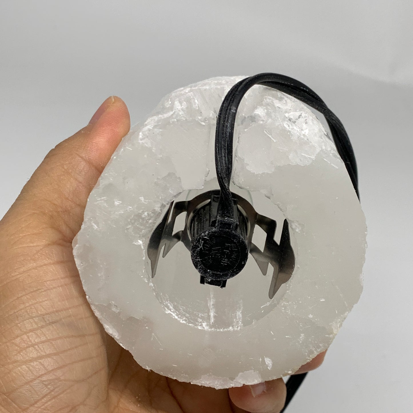 2.3 lbs, 6"x3.2", Raw Rough Selenite (Satin Spar) Lamp Tower, 6ft Chord, B35868