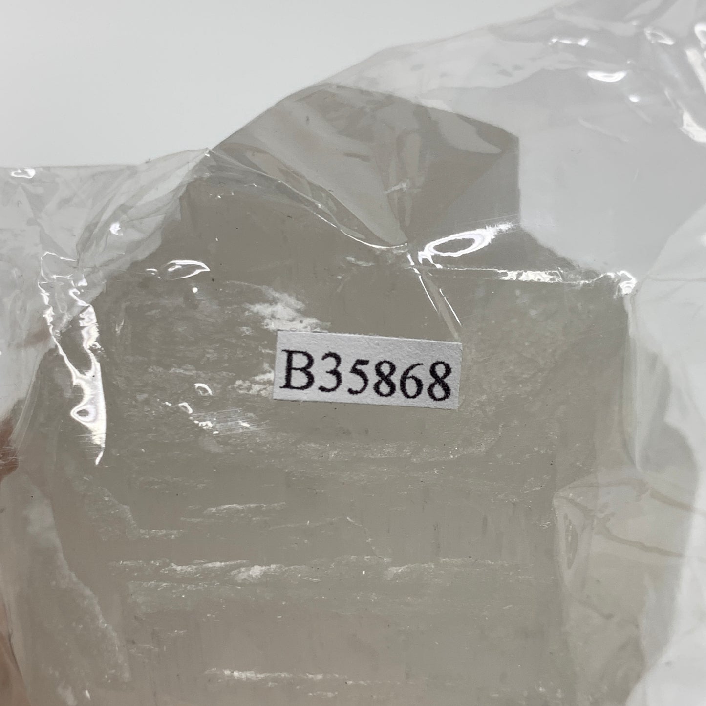 2.3 lbs, 6"x3.2", Raw Rough Selenite (Satin Spar) Lamp Tower, 6ft Chord, B35868