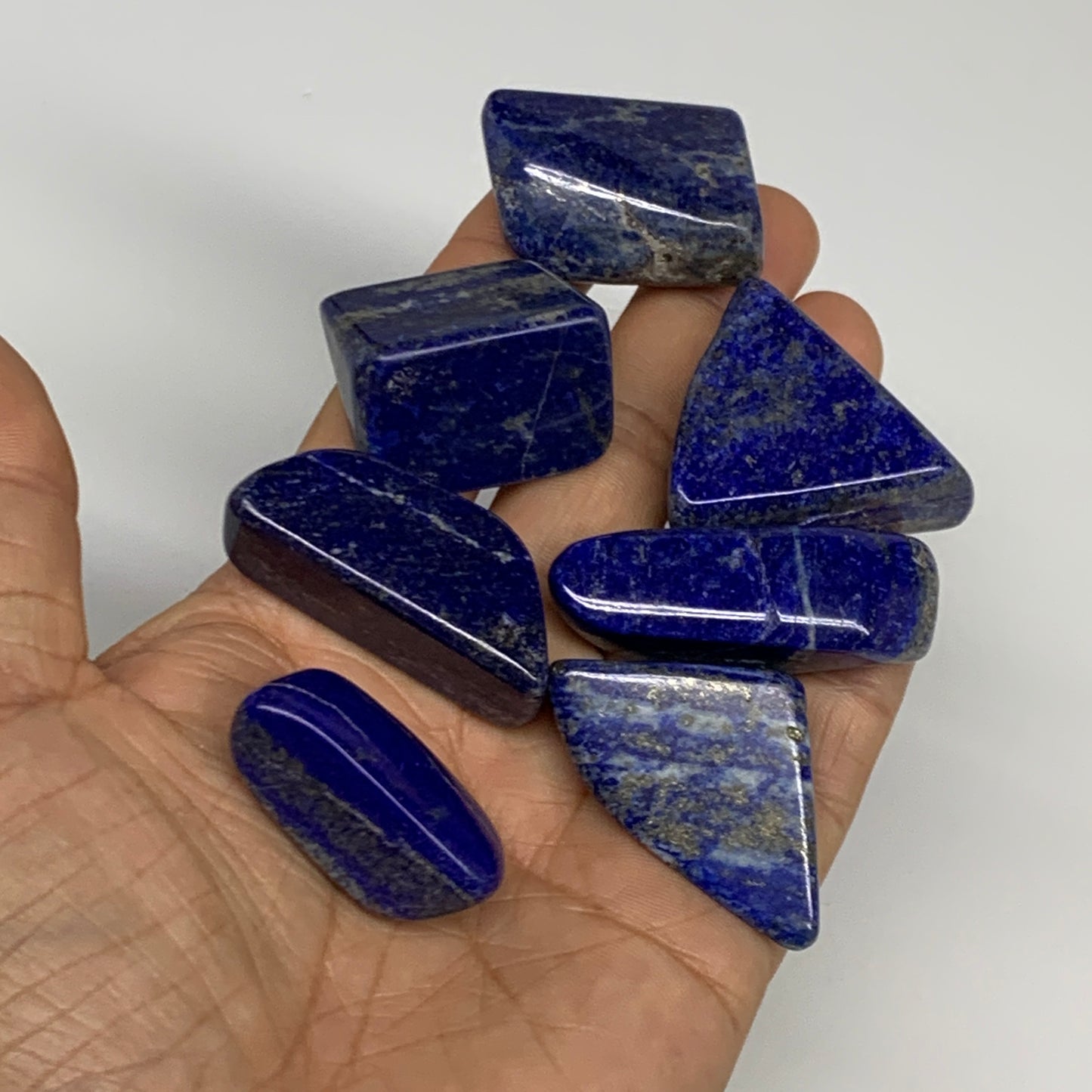 152.2g,1.1"-1.8", 7pcs, Natural Lapis Lazuli Tumbled Stone @Afghanistan, B30247