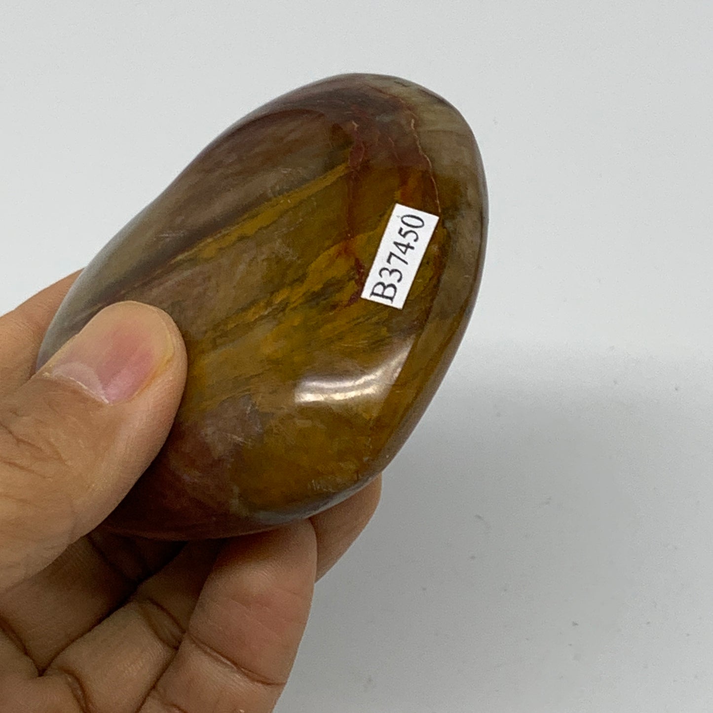 0.36 lbs, 2.5"x2.9"x1", Natural Petrified Wood Heart Polished Crystal, B37450