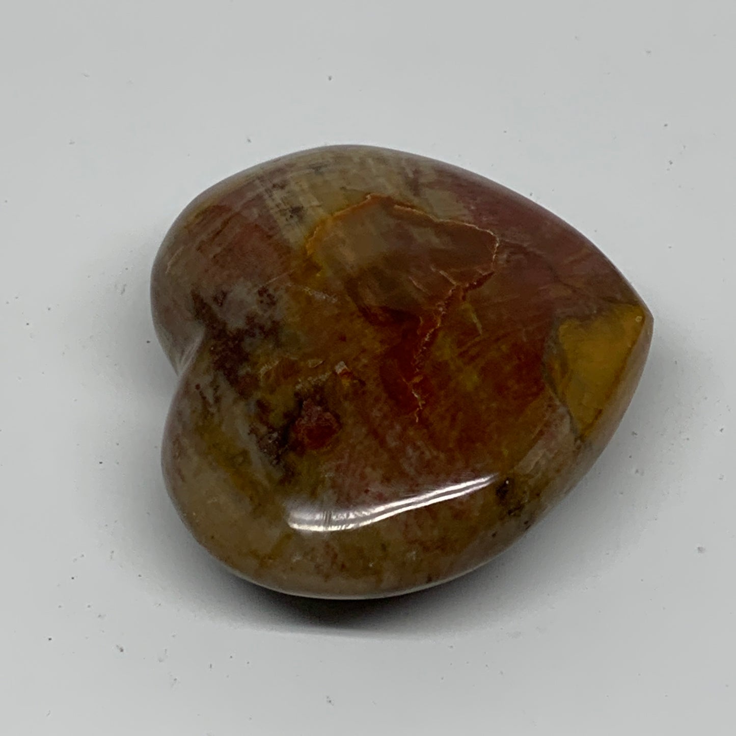 0.36 lbs, 2.5"x2.9"x1", Natural Petrified Wood Heart Polished Crystal, B37450