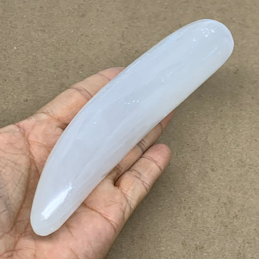 0.62 lbs, 7"x1.4", Natural Solid Selenite Crystal Wand Polished, B36506