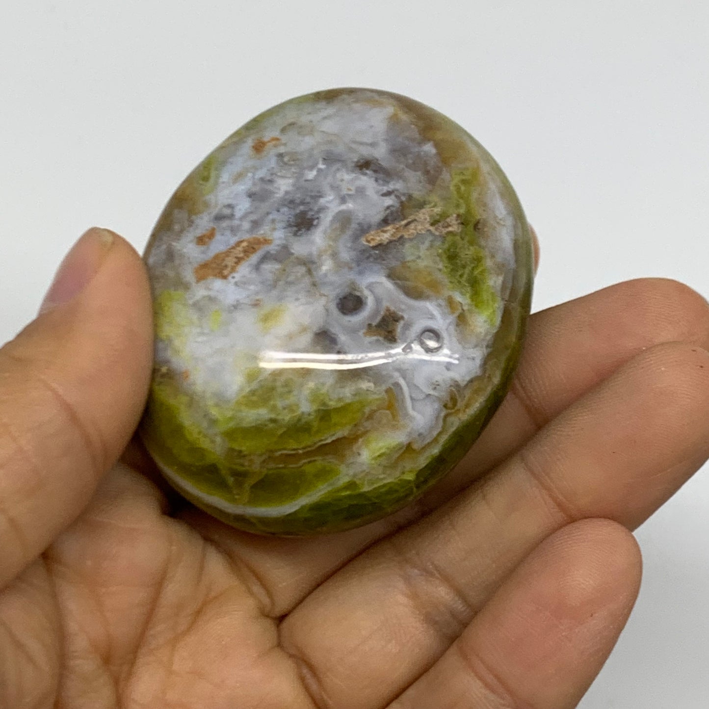 2.2 lbs, 2.1"-2.5", 12pcs, Green Opal Crystal PalmStone Wholesale, B38311