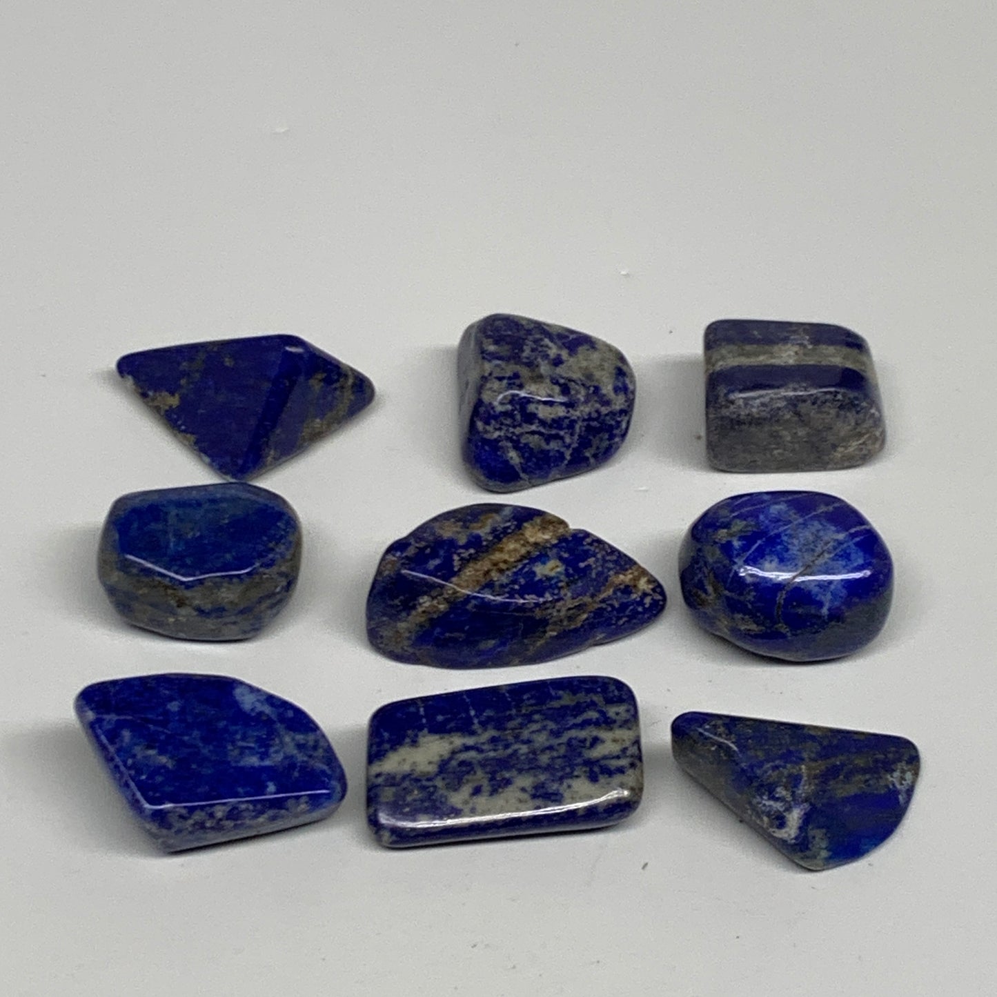 111.3g,0.9"-1.4", 9pcs, Natural Lapis Lazuli Tumbled Stone @Afghanistan, B30248